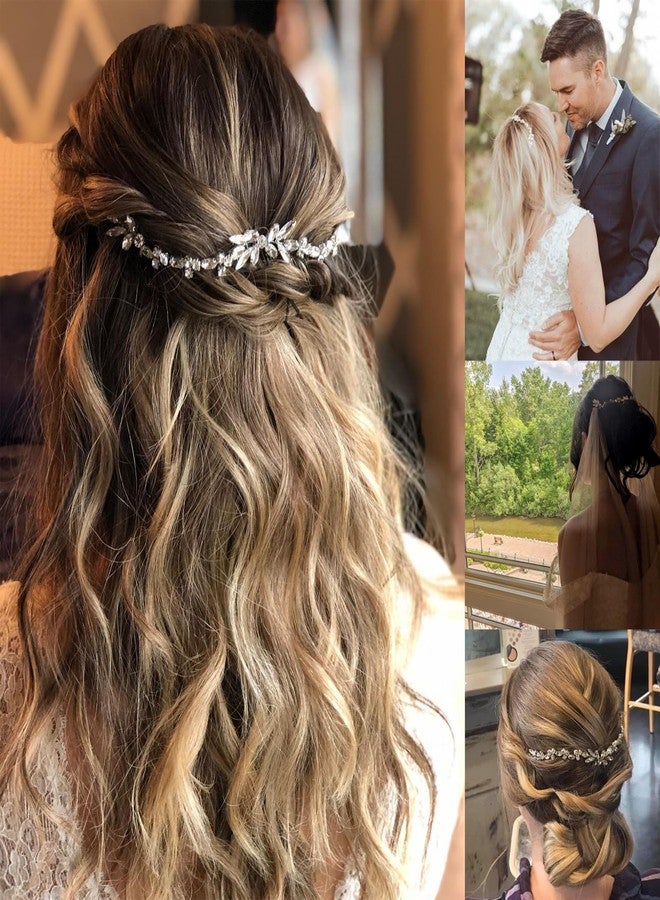 Honbay 1PCS Sparkling Rhinestones Hair Comb Fashion Ladies Chain Tassel Hair Side Comb Wedding Shiny Crystal Hair Clip Comb Bridal Headpieces Bride Headwear Wedding Hair Accessories Boho Headbands - Image 5