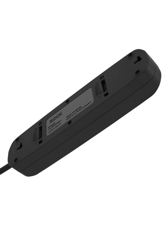 iLOCK Power Strip with 5 Outlets and Power Switch – 3500W – 1.5M Cable – Black - Image 3
