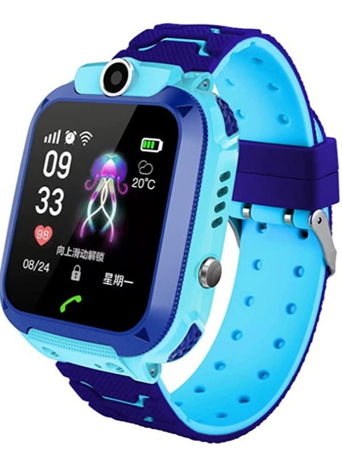 ELTRAZONE - Waterproof Touching Screen Intelligent Smart Watch With SOS Call Voice Chat Alarm Clock Compatible For Android and iOS Phone Blue - Image 1