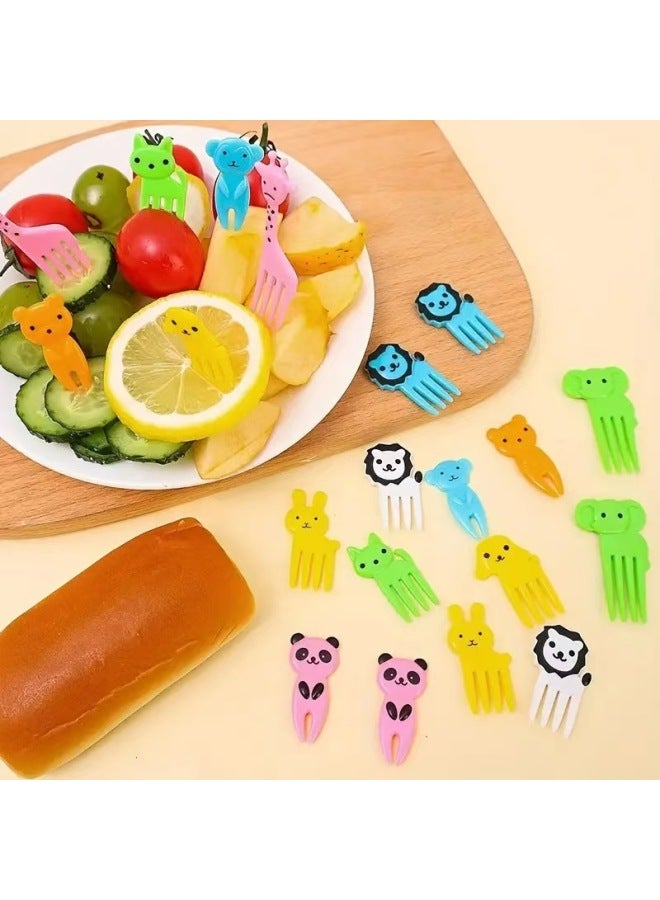 Creative Home Cartoon Fruit Fork Suit Bento Sign Children's Animal Snacks Decorative Sign Fruit Sign-Color:Opp Bag-Specifications: Elephant Style 10pcs  - Image 3