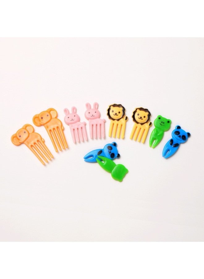 Creative Home Cartoon Fruit Fork Suit Bento Sign Children's Animal Snacks Decorative Sign Fruit Sign-Color:Opp Bag-Specifications: Elephant Style 10pcs  - Image 1