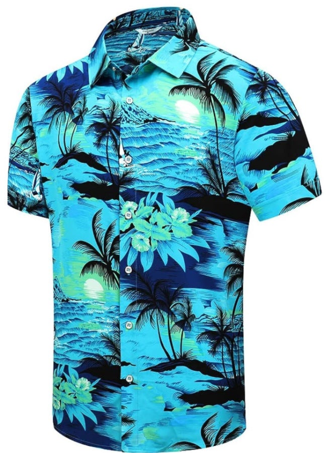 Summer Independent Site Casual Trendy Men's Short-sleeve 3d Printed Shirt Plus Size Men's New Model