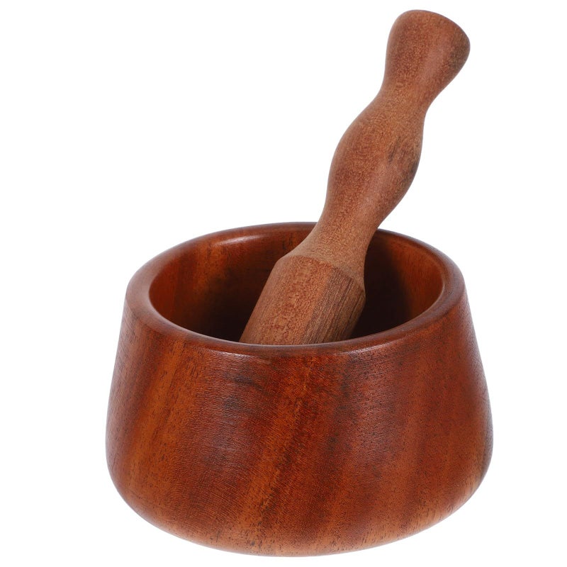 Wooden Mortar Pestle Set for Grinding Garlic Chili Spices Easy to Use and Store - Image 2