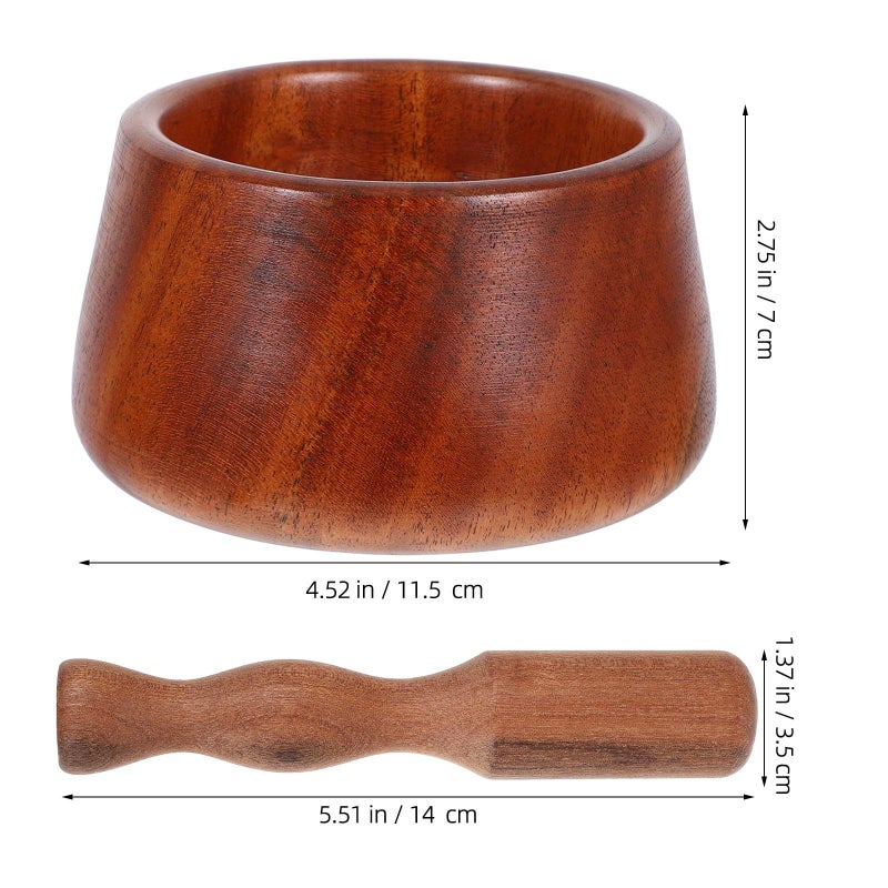 Wooden Mortar Pestle Set for Grinding Garlic Chili Spices Easy to Use and Store - Image 3