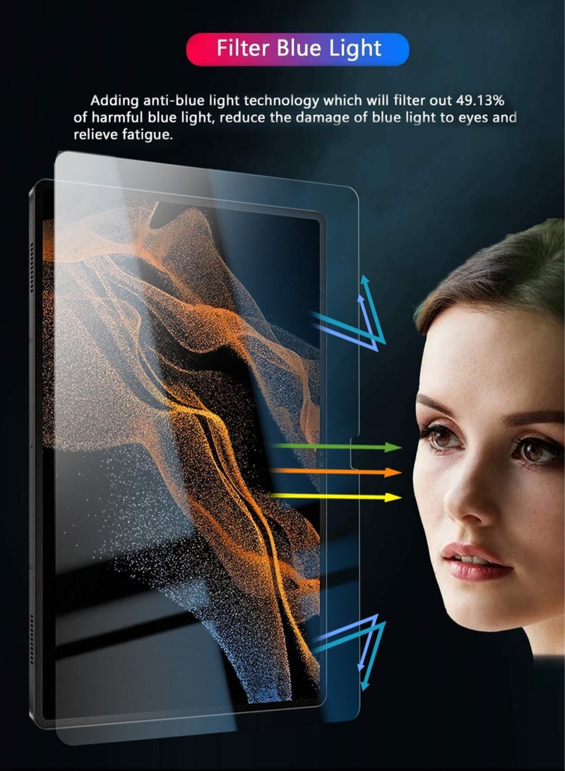 Wtech Samsung Galaxy Tab S9 Ultra 2023 Premium Series Anti Blue Ray/Light Tempered Glass Screen Protector (TSGPCN) - Clear - Image 3