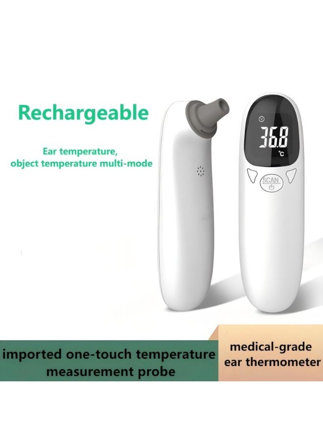 جودي مقياس حرارة الجبهة والأذن للبالغين والأطفال والرضع، مقياس حرارة رقمي بالأشعة تحت الحمراء بدون لمس، مع شاشة LCD، استدعاء الذاكرة، إنذار الحمى، إيقاف التشغيل التلقائي، أبيض. - Image 5