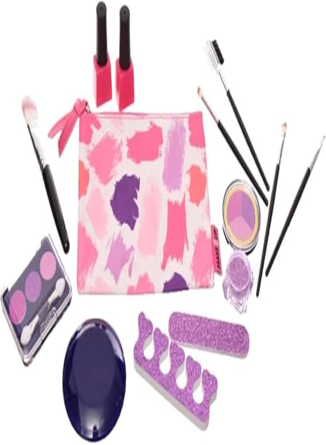 accessories shop Plastic Lovely Makeup Toy Containing Brush Set With Cute eyeShadow And Bag Add More Funny For Children Set Of 15 Pieces - Multi Color 