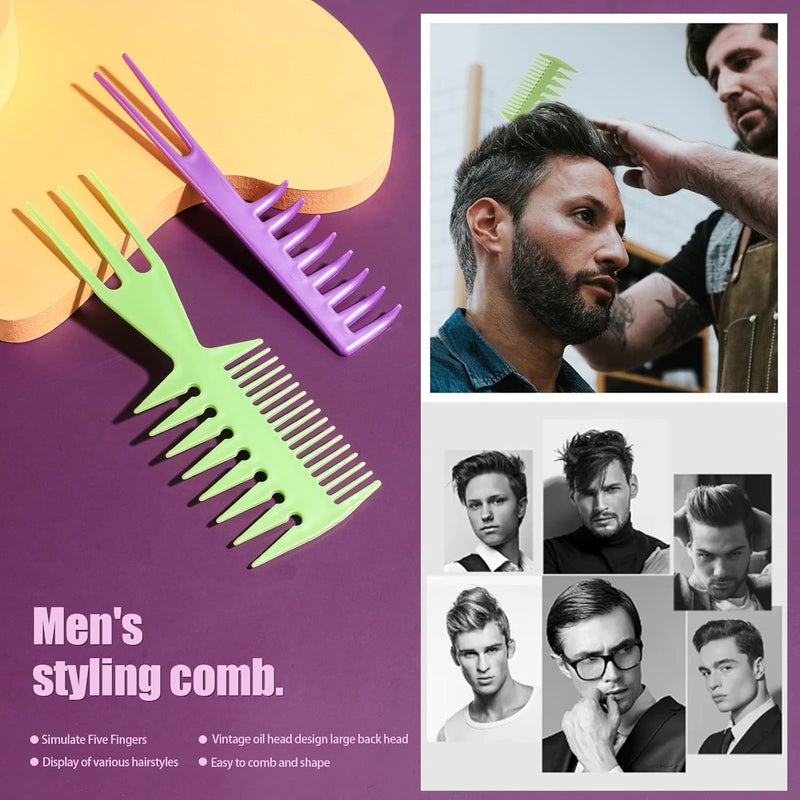 Oneleaf Hair Comb Stylists Professional Styling Comb Set Variety Pack Great for All Hair Types & Styles, Colorful - Image 4