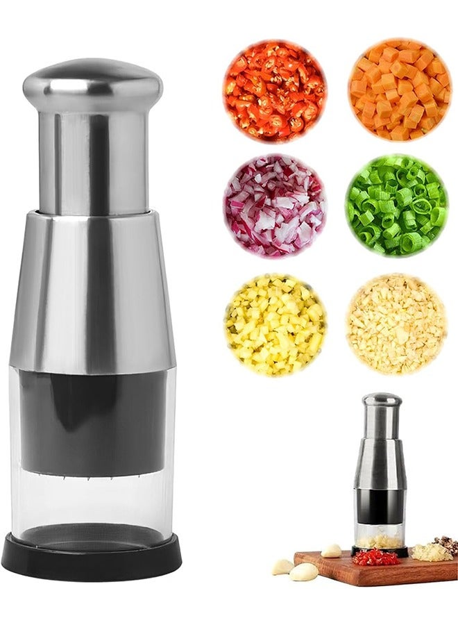 Manual Pressed Chopper Hand Press Food Chopper Pressed Garlic Chopper Manual Garlic Press for Mincing Garlic Onion Peppers Multifunctional Mini Chopper - Image 1
