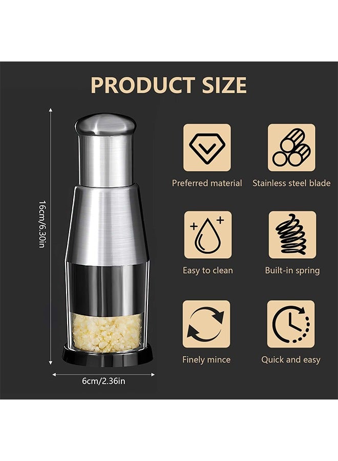 Manual Pressed Chopper Hand Press Food Chopper Pressed Garlic Chopper Manual Garlic Press for Mincing Garlic Onion Peppers Multifunctional Mini Chopper - Image 2