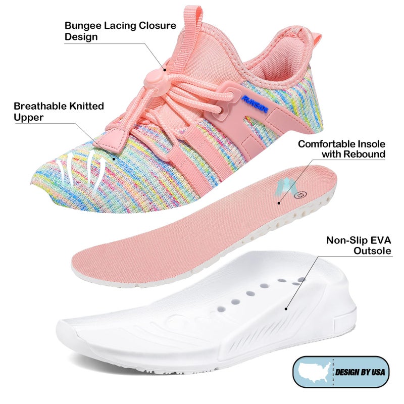 RUNSIDE Girls Tennis Shoes Lightweight Sports Kids Sneakers Lace-up for Running/Walking, Toddler/Little Kid/Big Kid - Image 5