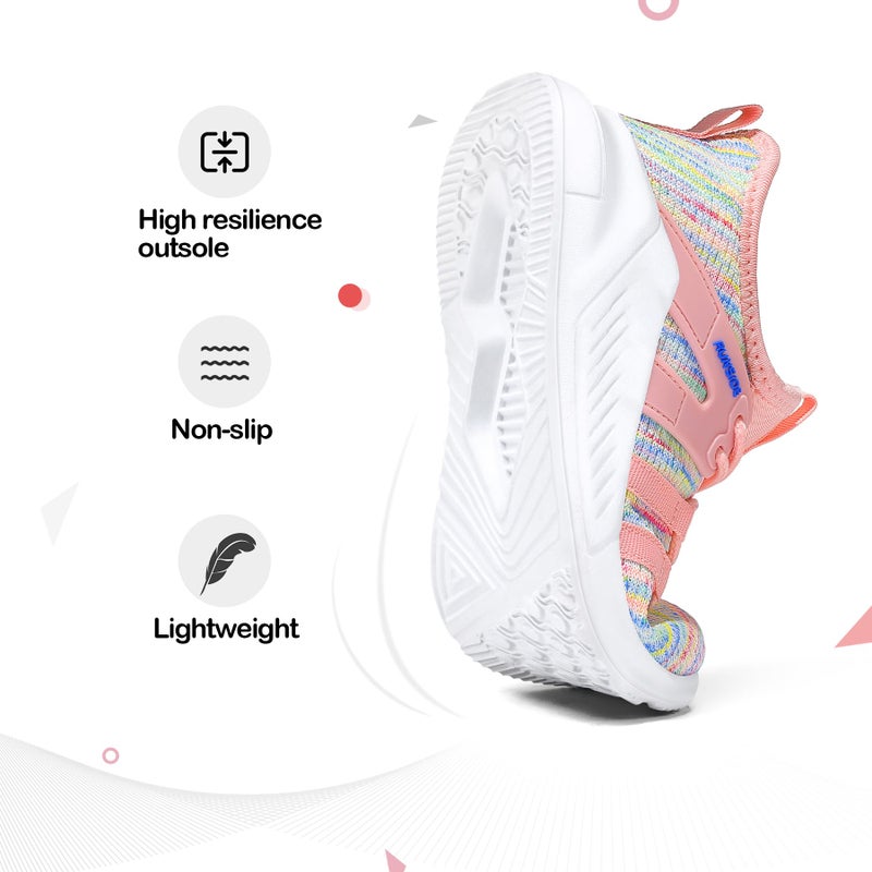 RUNSIDE Girls Tennis Shoes Lightweight Sports Kids Sneakers Lace-up for Running/Walking, Toddler/Little Kid/Big Kid - Image 4