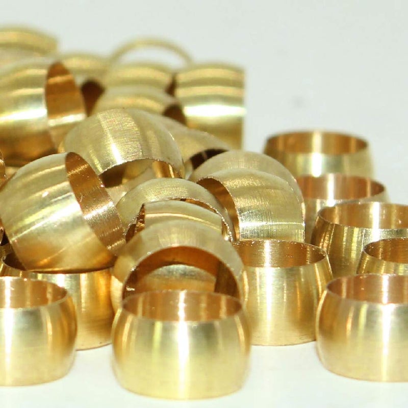 beduan Brass Compression Fitting, Compression Sleeve Fitting Sleeve Ferrules 1/2" Tube OD (Pack of 40) - Image 5