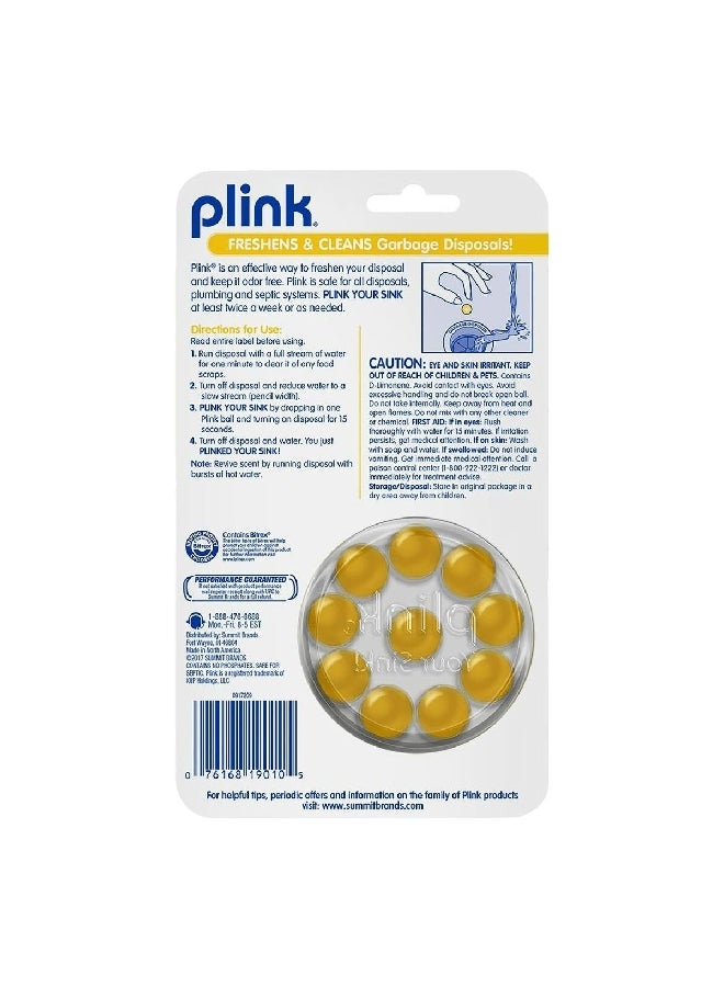 Plink 10-Piece Fresh Lemon Scented Garbage Disposal Freshener and Cleaner Orange 23 g 9010 / PLM12T - Image 2