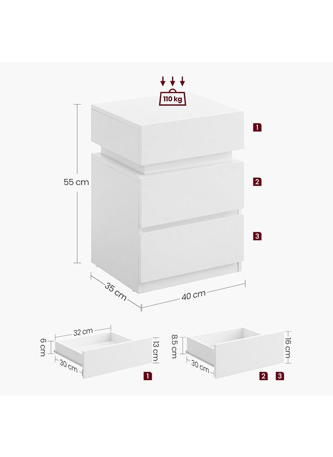 Home Box - Einstein 3-Drawer Smart Nightstand 41 x 28 x 52.5 cm - Image 1