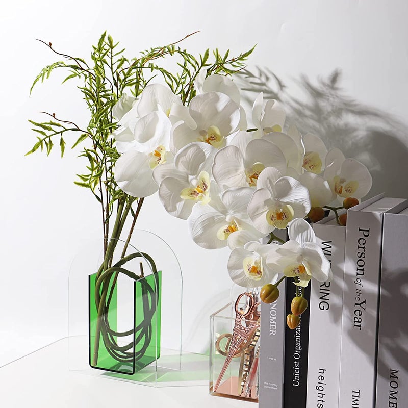 Yiluana Acrylic Flower Vase Makeup Brush Organizer Pen Holder Elegant Modern Contemporary Design Vase for Home Office