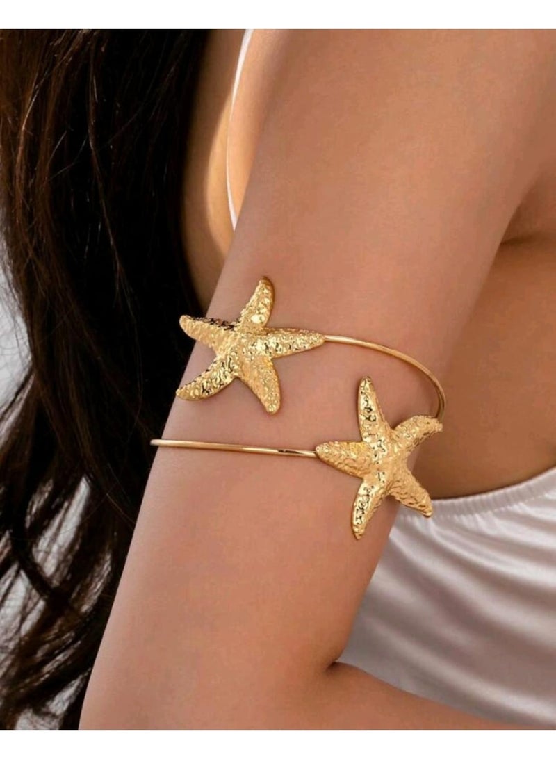 Shein pc Minimalist Open-Ended Ocean Series Petite Shell & Starfish Bracelet  - Image 1
