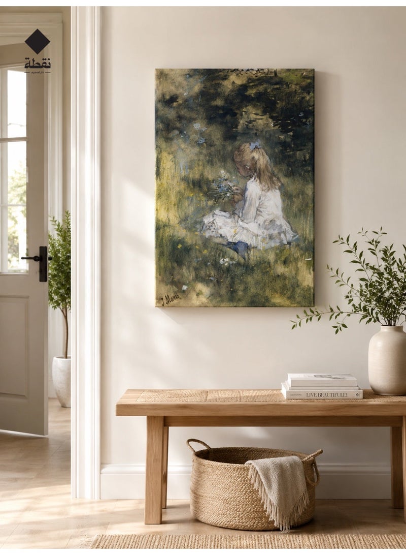 Nuqta Premium canvas wall art with a hidden frame measuring 60x40 cm - Image 1