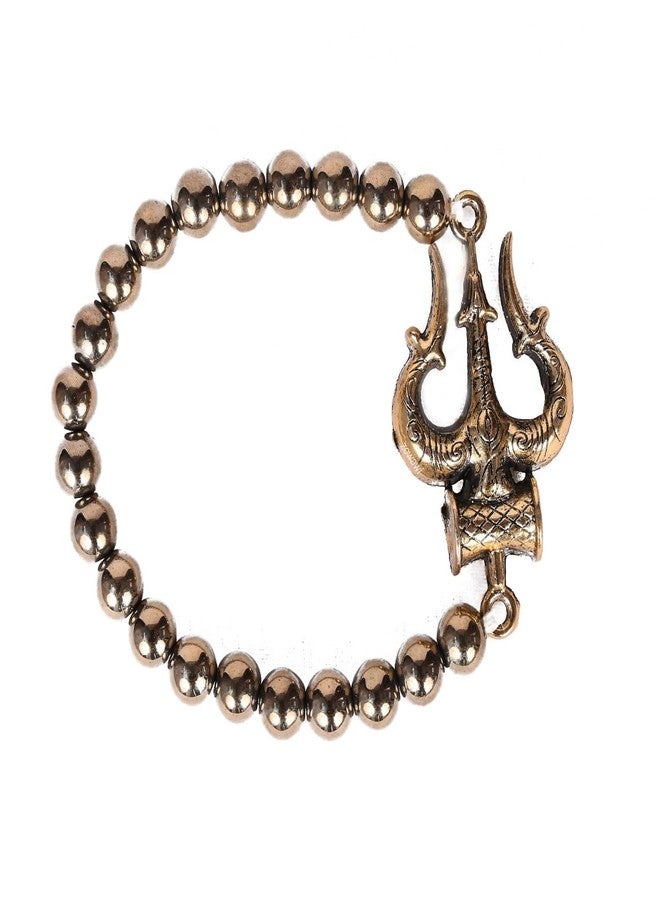 ASTROGHAR God Shiv Shakti Mahadev Ji Trishul Damru Powered golden Crystal Protection And Peace Bracelet For Men And Women - Image 2