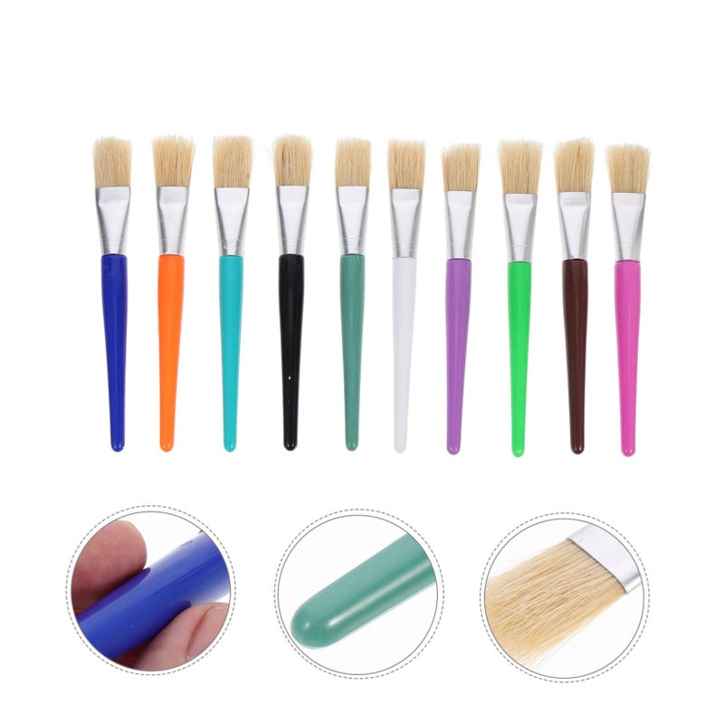 20 Piece Natural Bristle Flat Head Oil Painting Brushes Set For Creative Art - Image 5