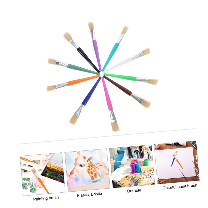 20 Piece Natural Bristle Flat Head Oil Painting Brushes Set For Creative Art - Image 3