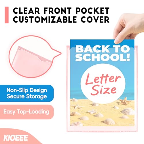 KIOEEE Plastic Folders with Clear Front Pocket (6 Pack) with 2 Pockets, Heavy Duty Letter Size Colored Folders for School Office - Image 3