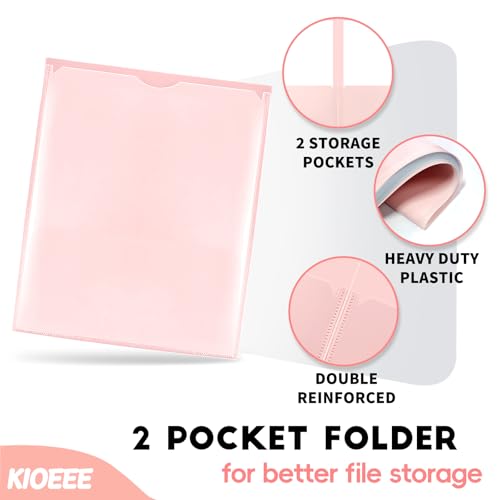KIOEEE Plastic Folders with Clear Front Pocket (6 Pack) with 2 Pockets, Heavy Duty Letter Size Colored Folders for School Office - Image 4