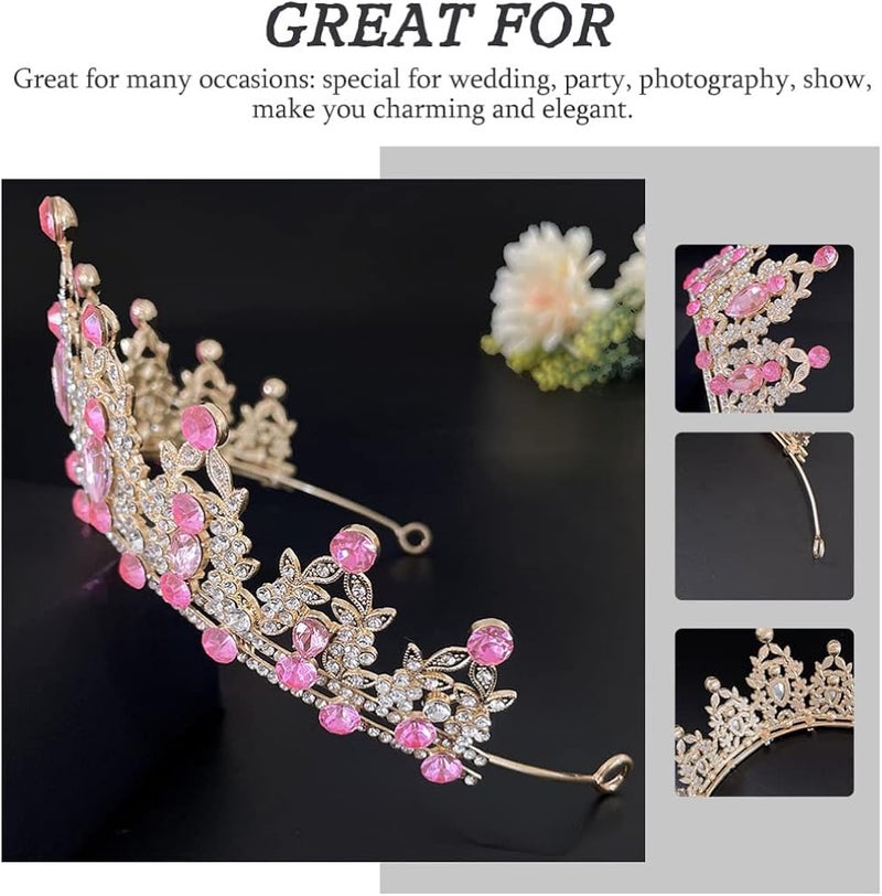 cheekyglo Crown Princess Tiara Rhinestone Women Headband Crystal Bride Wedding Crown Elegant Pageant Crown for Bridal Wedding - Image 5