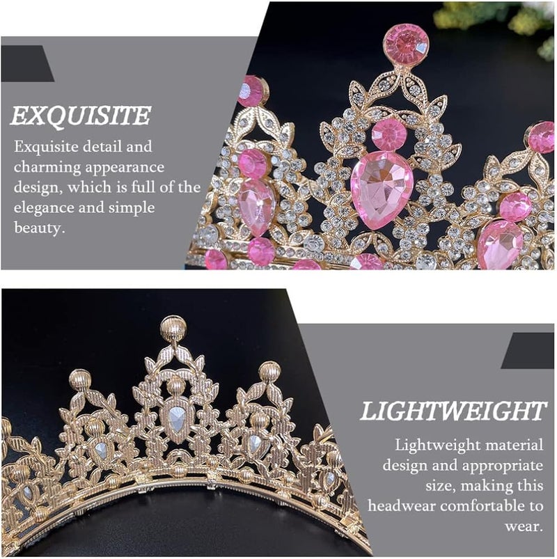 cheekyglo Crown Princess Tiara Rhinestone Women Headband Crystal Bride Wedding Crown Elegant Pageant Crown for Bridal Wedding - Image 3
