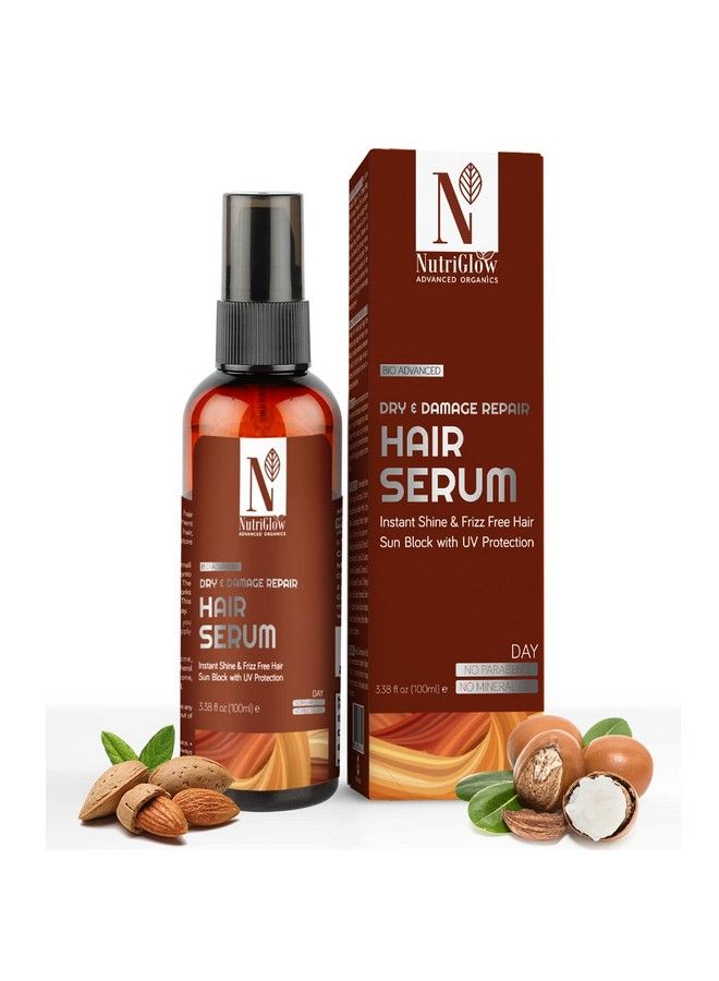 NUTRIGLOW سيروم إصلاح الشعر المتقدم من أورغانيكس للشعر الجاف والتالف وغير القابل للتحكم والمجعد - تغذية نهائية - لمعان فوري - شعر صحي - لجميع أنواع الشعر - خالي من الكبريتات - 100 مل - Image 2