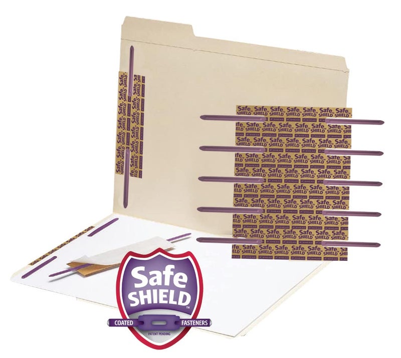 Smead Self-Adhesive Fastener with SafeSHIELD Coated Fastener Technology, 2" Capacity, Purple, 50 Per Box (68216) - Image 2