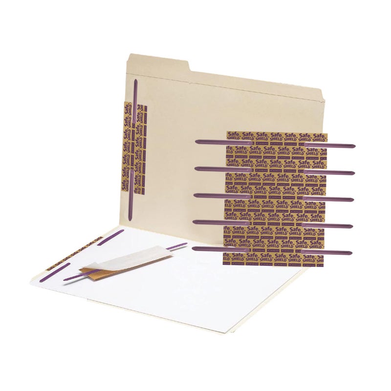 Smead Self-Adhesive Fastener with SafeSHIELD Coated Fastener Technology, 2" Capacity, Purple, 50 Per Box (68216) - Image 1