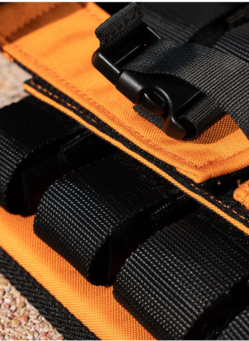 NAJ Fitness  - Weighted Vest for Workout, Exercise, Gym, Strong Muscle with 16kg Adjustable Block weights - Orange - Image 1