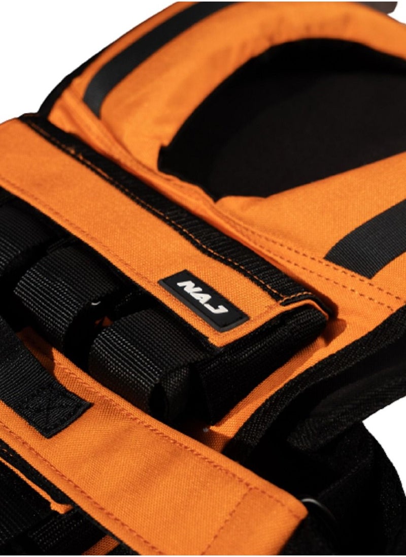 NAJ Fitness  - Weighted Vest for Workout, Exercise, Gym, Strong Muscle with 16kg Adjustable Block weights - Orange - Image 1