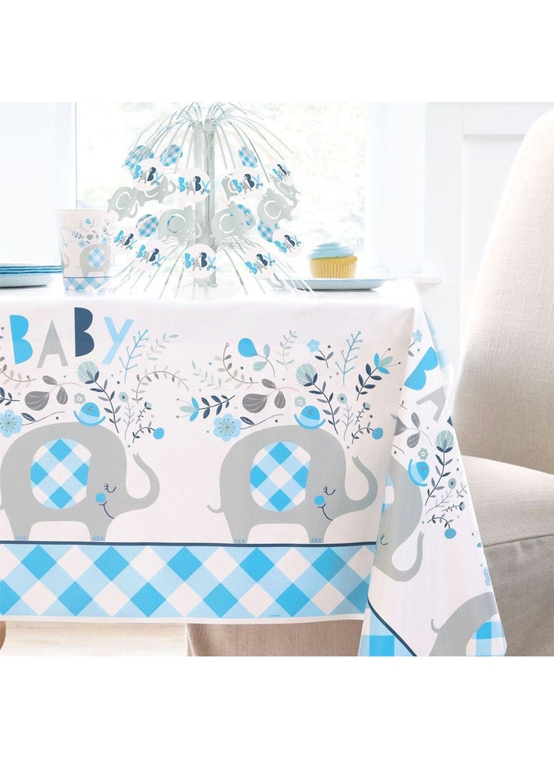 Unique Baby Shower Elephant Decoration Blue Silver Cardboard 21cm - Image 2