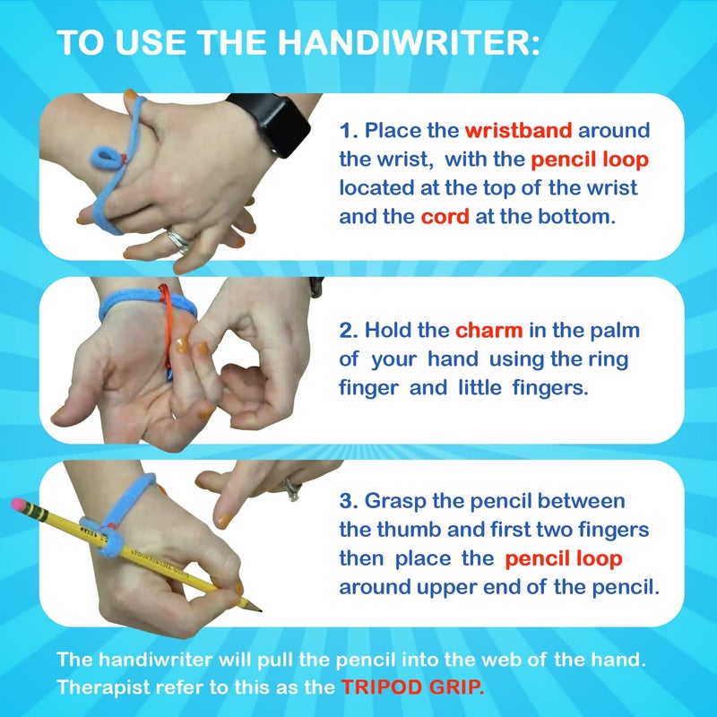 HandiThings The Original OT Invented & Patented HandiWriter  Hand Made in The USA  Handwriting Aid for a Proper Tripod Grip  Finger Position & Better Penmanship. Great for All Kids Kindergarten Age & Up (2 Pack) - Image 5