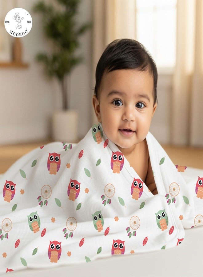 Mookoo Muslin Bath Towels for Baby | Ultra Soft Cotton Baby Towel | Quick Dry Muslin Wrap | Pack of 3 | Bat+Pumpkin +Owl - Image 3
