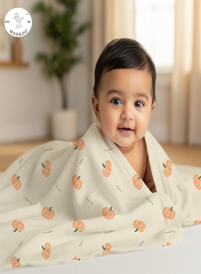 Mookoo Muslin Bath Towels for Baby | Ultra Soft Cotton Baby Towel | Quick Dry Muslin Wrap | Pack of 3 | Bat+Pumpkin +Owl - Image 4