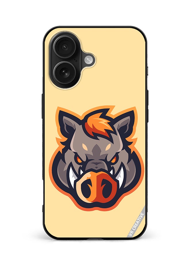 VR CREATIVE Protective Case Cover For Apple iPhone 16 Plus Wild Boar Design Multicolour