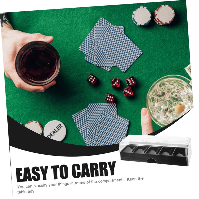 Transparent Acrylic Poker Chip Holder Case with Lid Space Saving Design for Home Games - Image 4