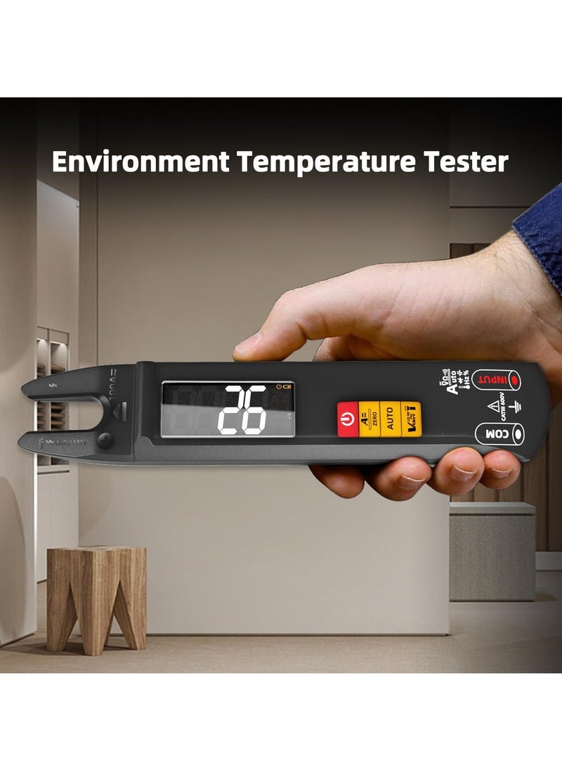 Generic - Digital Clamp Meter AC DC Amp Meter Clamp Multimeter, Rechargeable with Smart Mode, Measures Capacitance Diode Duty Cycle Amp Resistance Hz Continuity V-Alert Live Check Environment Temperature - Image 1