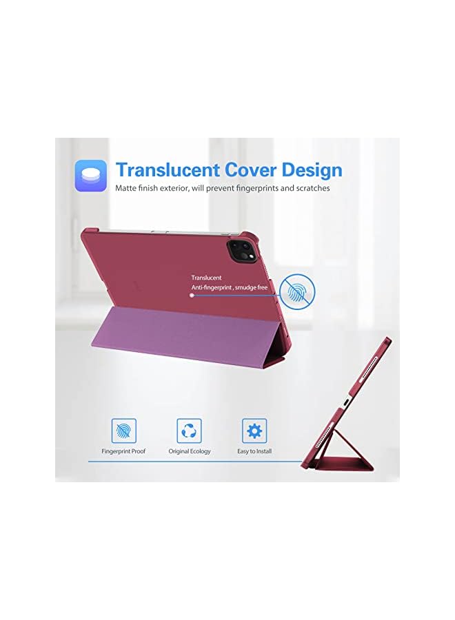 Procases iPad Pro 11 Inch Case 2022/2021/2020/2018, Slim Stand Hard Back Shell Smart Cover for iPad Pro 11 Inch 4th Generation 2022/3rd Gen 2021/2nd Gen 2020/1st Gen 2018 -Wine - Image 2