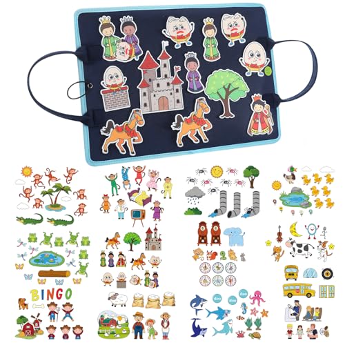 SmoothNovelty 12 Pack Flannel Felt Board Stories Set with a Foldable Board for Preschool Activities Boys Girls(Nursery Rhymes) - Image 1