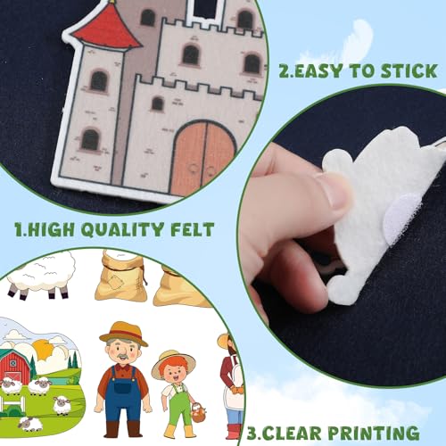 SmoothNovelty 12 Pack Flannel Felt Board Stories Set with a Foldable Board for Preschool Activities Boys Girls(Nursery Rhymes) - Image 3