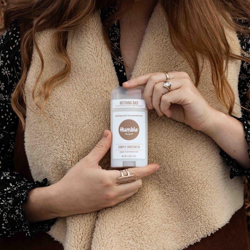 HUMBLE SIMPLE AND TRUE. HUMBLE BRANDS Aluminum-Free Deodorant, Vegan and Cruelty- free, Formulated for Sensitive Skin, Sensitive Simply Unscented Deodorant Full & Travel Pack - Image 2
