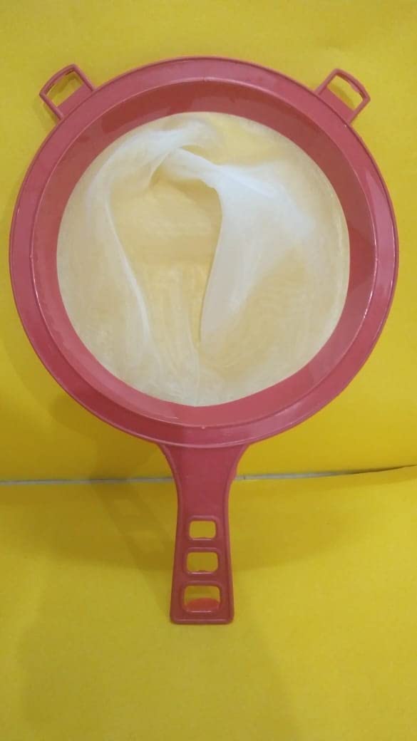 Hookcart Double Mesh Strainer Filter for Milk Water Liquid Strainer Milk Chalni Long 30 cm Diameter 20 cm Multicolour Pack of 12 - Image 2