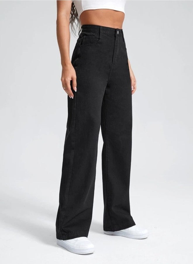 KOTTY Women's Solid High Rise Stylish Looking Comfortable Stretchable Jeans(Black,30) - Image 2