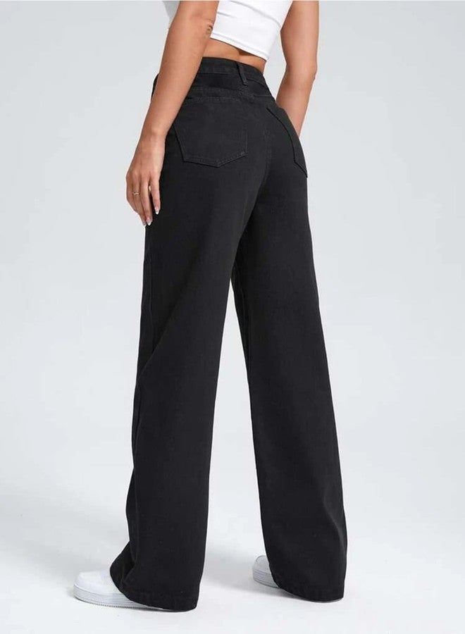 KOTTY Women's Solid High Rise Stylish Looking Comfortable Stretchable Jeans(Black,30) - Image 4