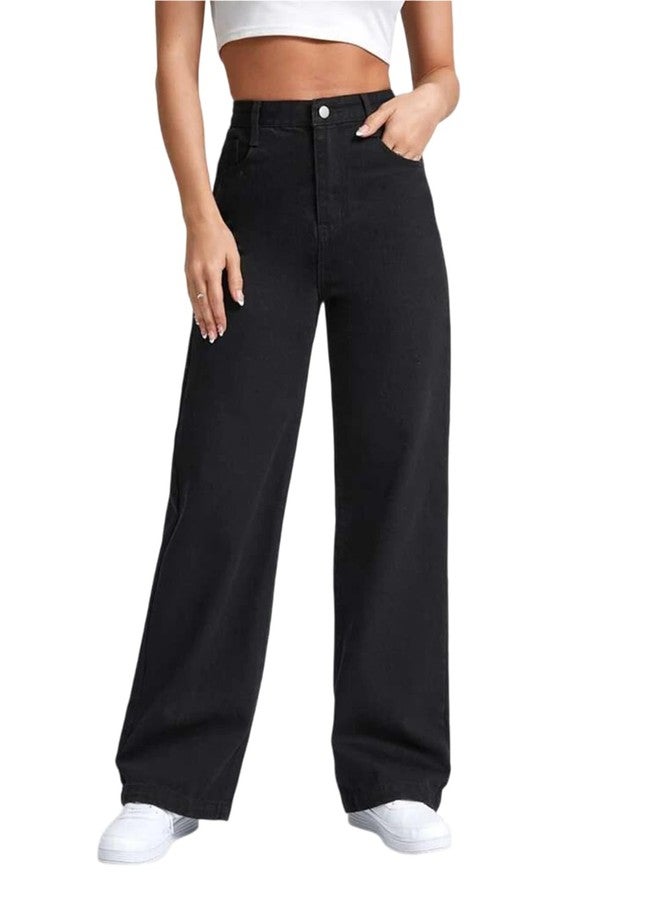 KOTTY Women's Solid High Rise Stylish Looking Comfortable Stretchable Jeans(Black,30) - Image 1