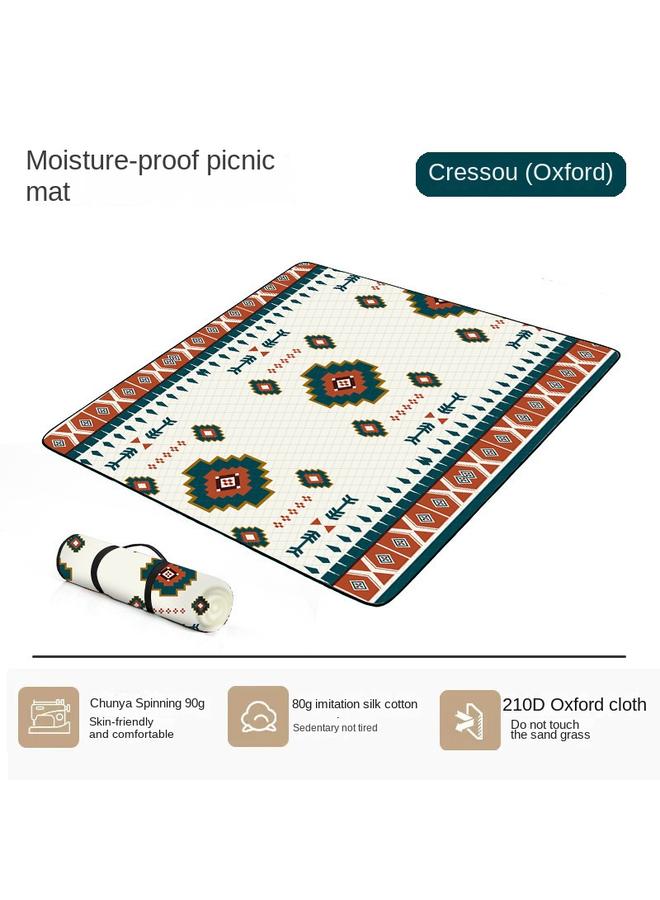 Bluejw Ultrasonic Moisture-proof Mat Thickened Waterproof Portable Outdoor Tent Mat Camping Outing Aluminum Film Oxford Base Picnic Cloth - Image 1